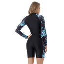 Womens Long Sleeve Zipper Swimsuit Rash Guards Swimming Diving Jumpsuit Surfing Bodysuit Beachwear Swimwear Wetsuit Bathing Suit