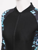 Womens Long Sleeve Zipper Swimsuit Rash Guards Swimming Diving Jumpsuit Surfing Bodysuit Beachwear Swimwear Wetsuit Bathing Suit